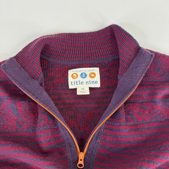 Title Nine Washable Wool Pullover Sweater Size XS 1/4 Zip Up Purple Pink - Picture 6 of 12